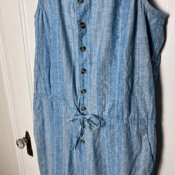 prAna Women's Blue Wayferer Sleeveless Cotton Hemp Blend Breathable Jumpsuit XL - Picture 11 of 11